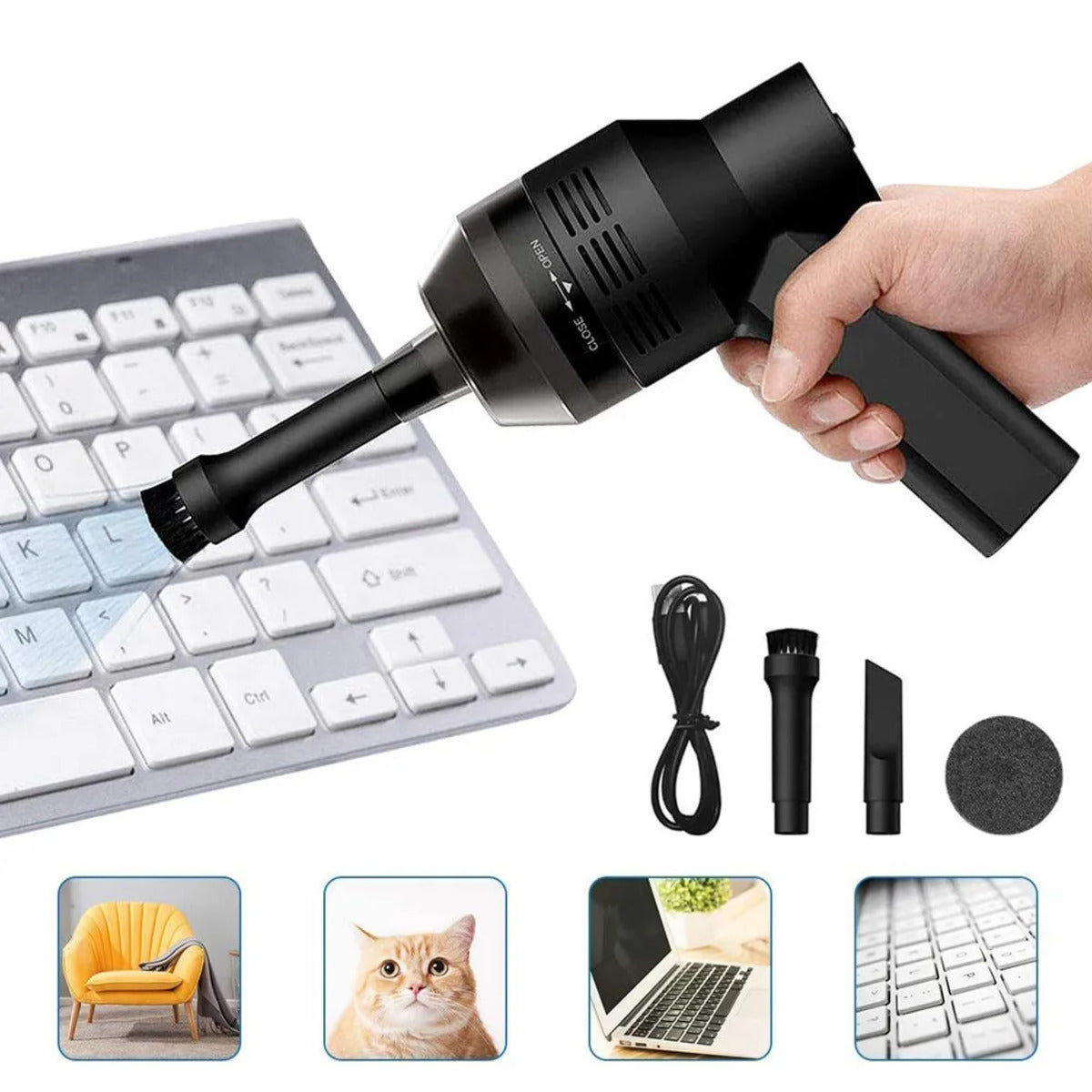 Portable Cordless Electric Air Duster Keyboard Computer Car Cleaning